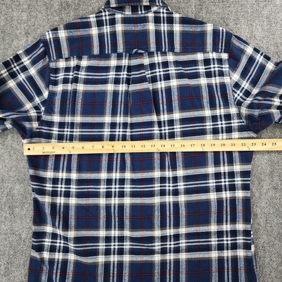 JACHS Shirt Mens Tall Large Blue Plaid Flannel Long Sleeve Hiking Button Up - Picture 5 of 16